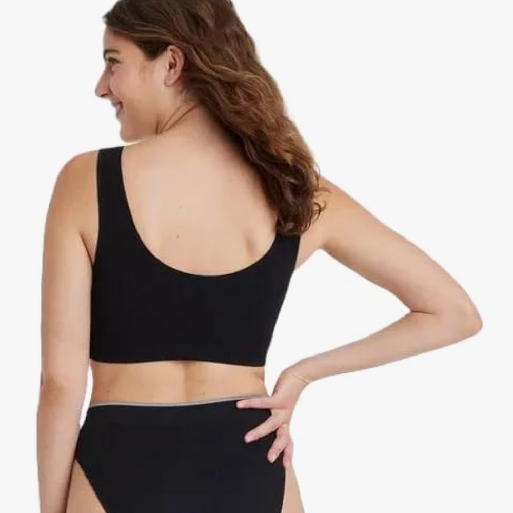 Women's Reversible Neckline Seamless Bralette -Colsie Black - Picture 2 of 3